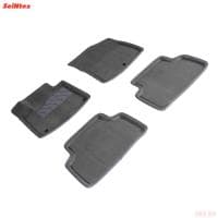 Коврики салона 3D текстильные для Kia Sorento (2020-2025) серые № 96505