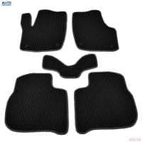 Коврики салона резиновые EVA для Volkswagen Polo лифтбек (2020-2025) соты с серым кантом № EVAS.0582.04