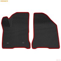 Коврики салона передние 3D EVA Ромб резиновые для Lada (ВАЗ) Vesta (2015-2025) с красным кантом № 9539045104