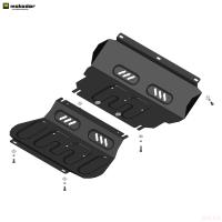 Защита картера, радиатора и переднего дифференциала для Mitsubishi L200 (2006-2014) № 71302