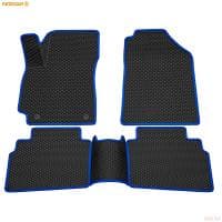 Коврики салона 3D EVA ромб резиновые для Kia Seltos (2020-2025) с синим кантом № 9221050103