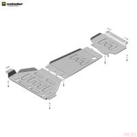 Защита переднего дифференциала, КПП и раздаточной коробки для Dodge Ram 1500 TRX 4WD (2021-2025) № 32908