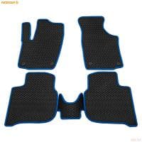 Коврики салона Rezkon EVA резиновые для Skoda Rapid (2014-2020) с синим кантом № 9030020103