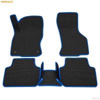 Коврики салона 3D EVA Ромб резиновые для Volkswagen Jetta (2020-2025) с синим кантом № 9235010303