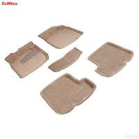 Коврики салона 3D текстильные для Renault Sandero (2010-2014) бежевые № 84747