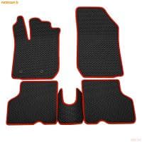 Коврики салона Rezkon EVA резиновые для Renault Kaptur (2016-2023) с красным кантом № 9029035104