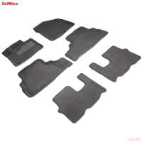 Коврики салона 3D текстильные для Hyundai Santa Fe (2018-2020) 5 мест, серые № 93916