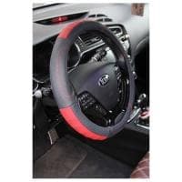 Оплетка (чехол) на руль из натуральной кожи, цвет черный красный, серия 11 NR 223 № 11NR2230121