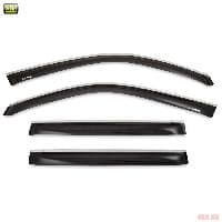 Дефлекторы боковых окон для Toyota Land Cruiser Prado 150 (2013-2025) с серебристой окантовкой № STOLCP0932CR