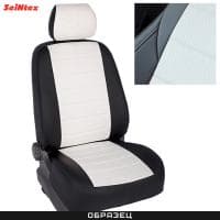 Чехлы из экокожи для Nissan Qashqai (2014-2021) белые № 86062