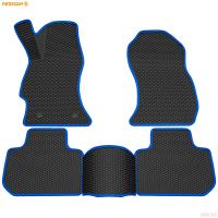 Коврики салона 3D EVA Ромб резиновые для Subaru Forester (2013-2018) с синим кантом № 9232005203