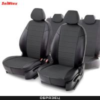 Чехлы из экокожи для Renault Logan (2014-2018) 40/60, без Air серые № 98542