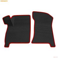 Коврики салона передние 3D EVA Ромб резиновые для Lada (ВАЗ) 2111 (1998-2009) с красным кантом № 9539050104