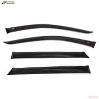 Дефлекторы боковых окон Cobra для Hyundai Grand Santa Fe (2014-2018) широкие с хромированным молдингом № HE24313CR