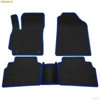 Коврики салона EVA соты резиновые для Kia Seltos (2020-2025) с синим кантом № 9121050103