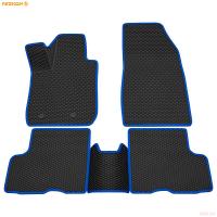 Коврики салона 3D EVA Ромб резиновые для Renault Duster (2021-2025) с синим кантом № 9229005403