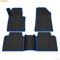 Коврики салона 3D EVA Ромб резиновые для Kia Optima (2016-2020) с синим кантом № 9221015203