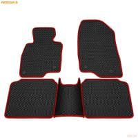 Коврики салона Rezkon EVA cоты резиновые для Mazda 6 (2013-2025) с красным кантом № 9023015204
