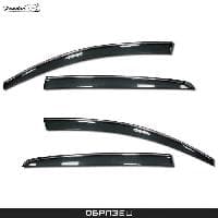 Дефлекторы боковых окон Pradar для Kia Rio седан (2011-2016) с хромированной полосой № SI 11-00011
