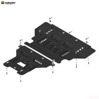 Защита картера, КПП и гидроусилителя для Audi A6 (2011-2018) № 70105