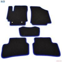 Коврики салона резиновые EVA для Hyundai Creta (2016-2020) соты с синим кантом № EVAS.0243.03