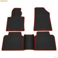 Коврики салона EVA резиновые для Kia Optima (2016-2020) с красным кантом № 9021015204