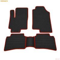 Коврики салона Rezkon EVA резиновые для Hyundai Solaris (2017-2022) с красным кантом № 9020050204