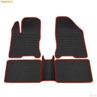 Коврики салона Rezkon EVA cоты резиновые для Lada (ВАЗ) Vesta (2015-2025) с красным кантом № 9139045104