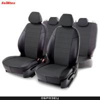 Чехлы из экокожи для Subaru XV (2011-2017) темно-серые № 316727