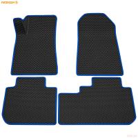 Коврики салона 3D EVA Ромб резиновые для Haval F7 (2019-2024) с синим кантом № 9257010103