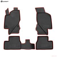 Коврики салона для Lada (ВАЗ) Granta (2011-2018) с красным кантом № KANT.NLC.52.25.210k.rd