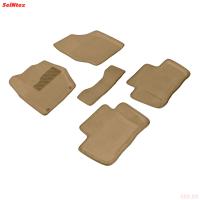 Коврики салона 3D текстильные для Citroen C4 седан (2008-2010) бежевые № 90361