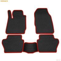 Коврики салона Rezkon EVA резиновые для Ford Fiesta (2008-2015) с красным кантом № 9016005104