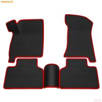 Коврики салона 3D EVA Ромб резиновые для Lada (ВАЗ) 2110/2111/2112/«Богдан» с красным кантом № 9239050104