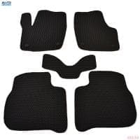 Коврики салона резиновые EVA для Volkswagen Polo лифтбек (2020-2025) соты с черным кантом № EVAS.0582.01