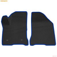 Коврики салона передние 3D EVA Ромб резиновые для Lada (ВАЗ) Vesta (2015-2025) с синим кантом № 9539045103