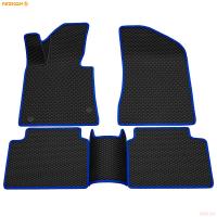 Коврики салона 3D EVA Ромб резиновые для Kia K5 (2020-2025) с синим кантом № 9221065103