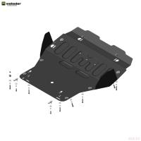 Защита картера и КПП (вместо пыльника) для Volkswagen Transporter T5 (2003-2014) № 72707