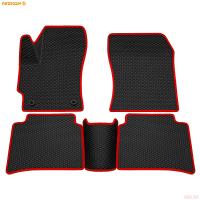 Коврики салона 3D EVA ромб резиновые для Toyota Corolla (2019-2025) с красным кантом № 9234015304