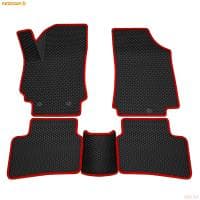 Коврики салона 3D EVA ромб резиновые для Hyundai Creta (2016-2020) с красным кантом № 9220065104