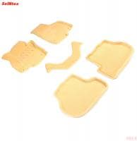 Коврики салона 3D текстильные для Seat Leon (2005-2012) бежевые № 84751