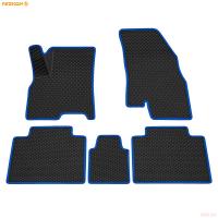 Коврики салона 3D EVA Ромб резиновые для Chery Tiggo 4 (2019-2025) с синим кантом № 9211030103