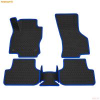 Коврики салона 3D EVA ромб резиновые для Volkswagen Golf 7 (2013-2019) с синим кантом № 9235005203