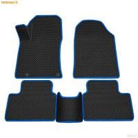 Коврики салона 3D EVA ромб резиновые для Kia Ceed (2018-2025) с синим кантом № 9221005303