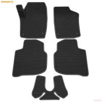 Коврики салона 3D EVA ромб резиновые для Volkswagen Polo (2020-2025) с серым кантом № 9235020202