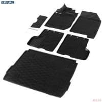 Комплект ковриков салона и багажника для Lada (ВАЗ) XRAY Cross, c полкой в багажнике, с вещевым ящиком в салоне (2016-2022) № K16007001-3