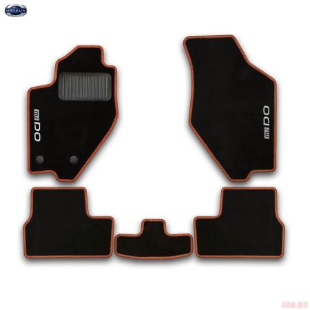 Коврики салона текстильные оригинальные для Datsun mi-Do (2015-2020) (с оранжевым оверлоком) № 999TMBE1ASV