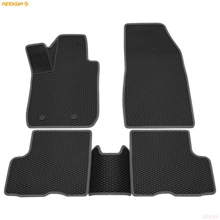 Коврики салона 3D EVA ромб резиновые для Renault Duster (2021-2025) с серым кантом № 9229005402