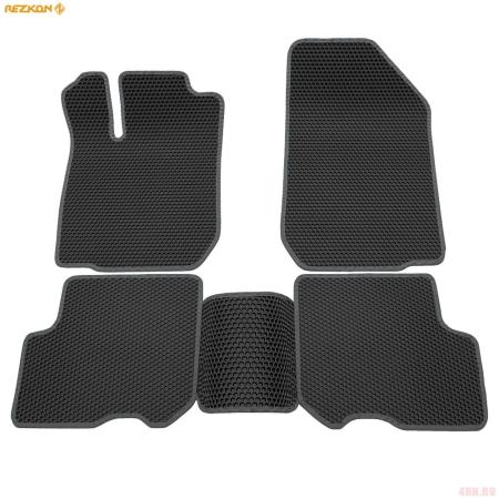 Коврики салона EVA соты резиновые для Renault Sandero (2014-2022) с серым кантом № 9129025302