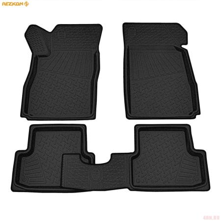 Коврики салона Rezkon резиновые для Chevrolet Aveo (2012-2015) № 1012005200